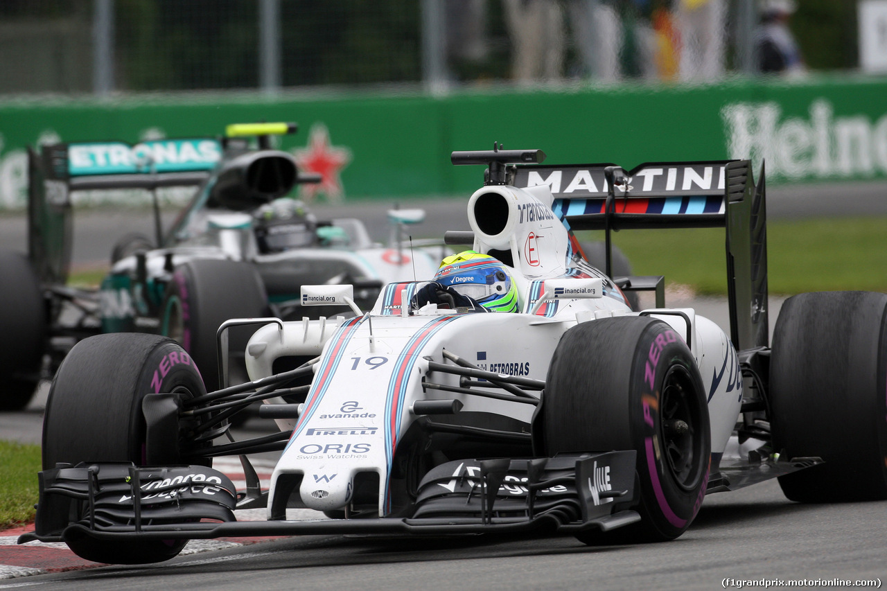 GP CANADA, 12.06.2016 - Gara, Felipe Massa (BRA) Williams FW38 e Nico Rosberg (GER) Mercedes AMG F1 W07 Hybrid