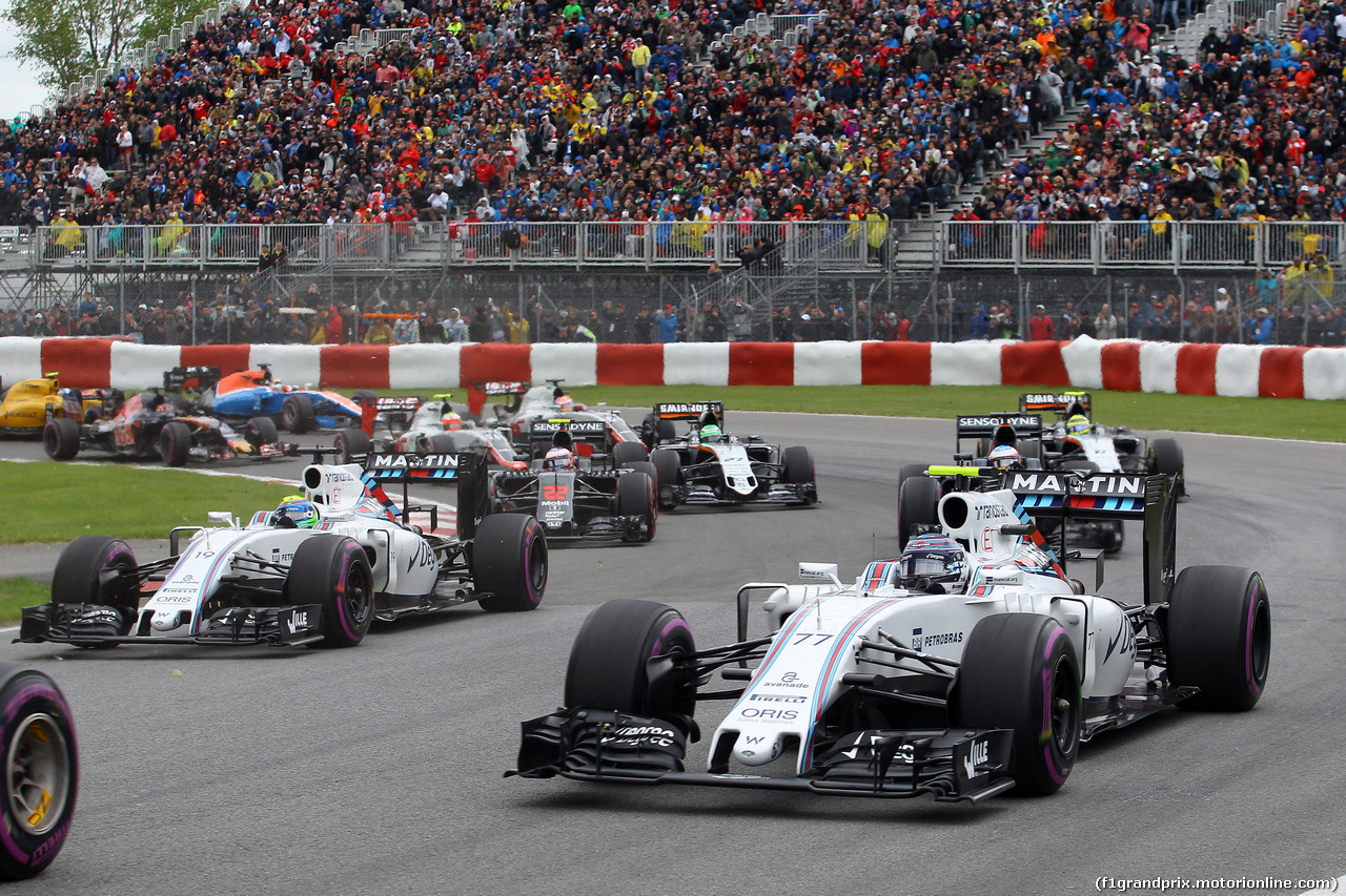 GP CANADA, 12.06.2016 - Gara, Felipe Massa (BRA) Williams FW38 e Valtteri Bottas (FIN) Williams FW38
