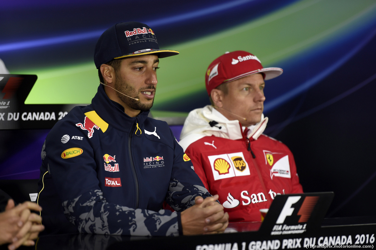GP CANADA, 09.06.2016 - Conferenza Stampa, Daniel Ricciardo (AUS) Red Bull Racing RB12 e Kimi Raikkonen (FIN) Ferrari SF16-H