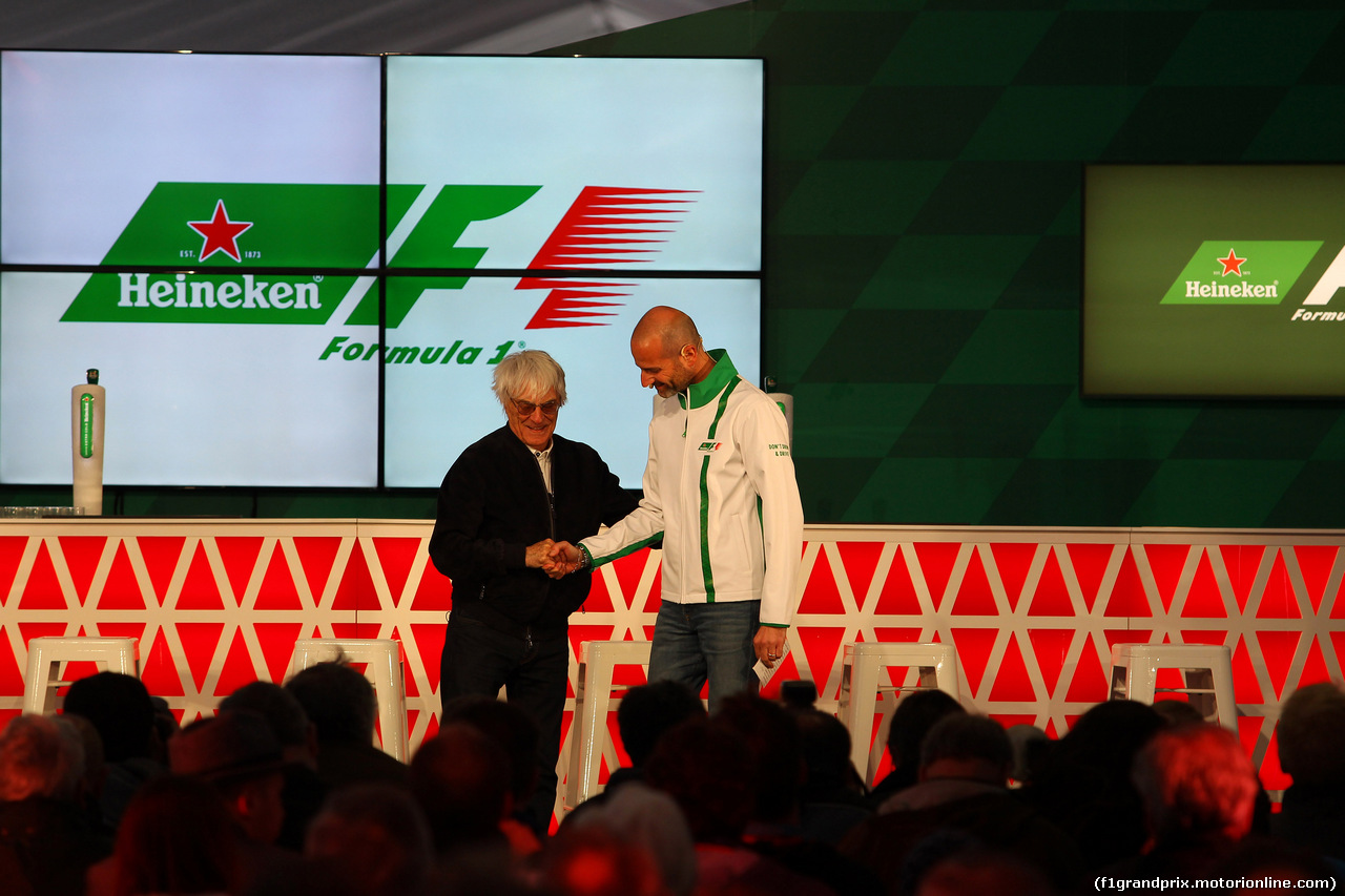 GP CANADA, 09.06.2016 - Heineken announces global partnership with FOM, Gianluca Di Tondo, Senior Director Global Heineken® Brand at Heineken e Bernie Ecclestone (GBR), President e CEO of FOM