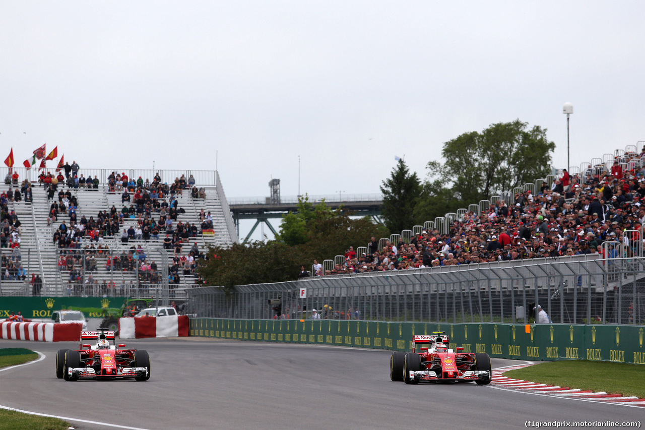 GP CANADA, 11.06.2016 - Prove Libere 3, Sebastian Vettel (GER) Ferrari SF16-H e Kimi Raikkonen (FIN) Ferrari SF16-H