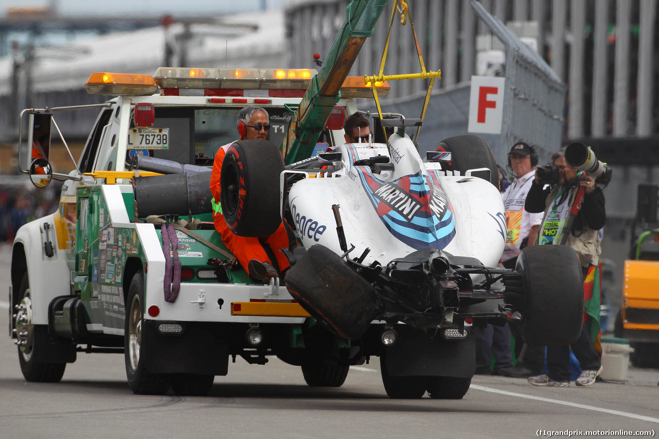 GP CANADA, 10.06.2016 - Prove Libere 1, Crash, Felipe Massa (BRA) Williams FW38