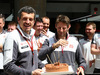 GP CINA, 17.04.2016 - Romain Grosjean (FRA) Haas F1 Team VF-16 celebrates his birthday with Guenther Steiner (ITA) Haas F1 Team Prinicipal