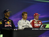 GP CINA, 16.04.2016 - Qualifiche, Conferenza Stampa, Daniel Ricciardo (AUS) Red Bull Racing RB12, Nico Rosberg (GER) Mercedes AMG F1 W07 Hybrid e Kimi Raikkonen (FIN) Ferrari SF16-H