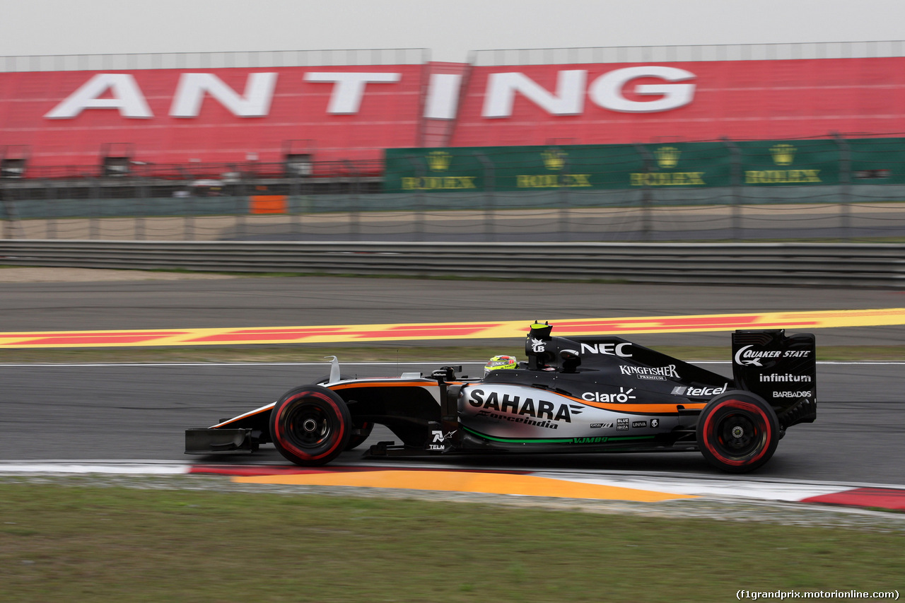 GP CINA, 15.04.2016 - Prove Libere 2, Sergio Perez (MEX) Sahara Force India F1 VJM09