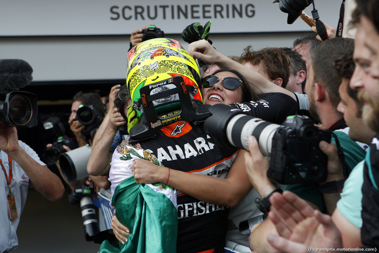 GP EUROPA, 19.06.2016 - Gara, terzo Sergio Perez (MEX) Sahara Force India F1 VJM09