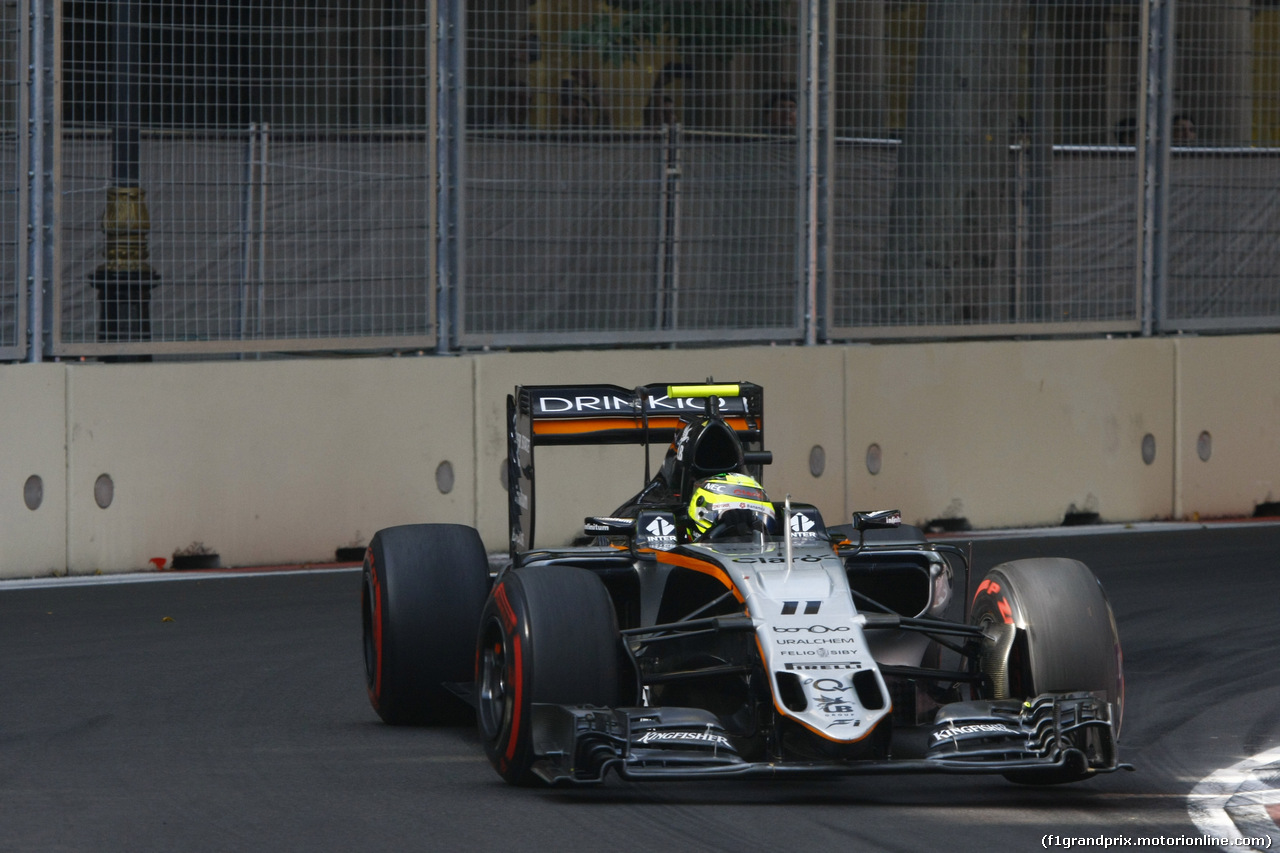 GP EUROPA, 19.06.2016 - Gara, Sergio Perez (MEX) Sahara Force India F1 VJM09