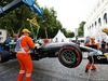 GP EUROPA, Qualifiche, The Mercedes AMG F1 W07 Hybrid of Lewis Hamilton (GBR) Mercedes AMG F1 is craned away after he crashed out of qualifying.