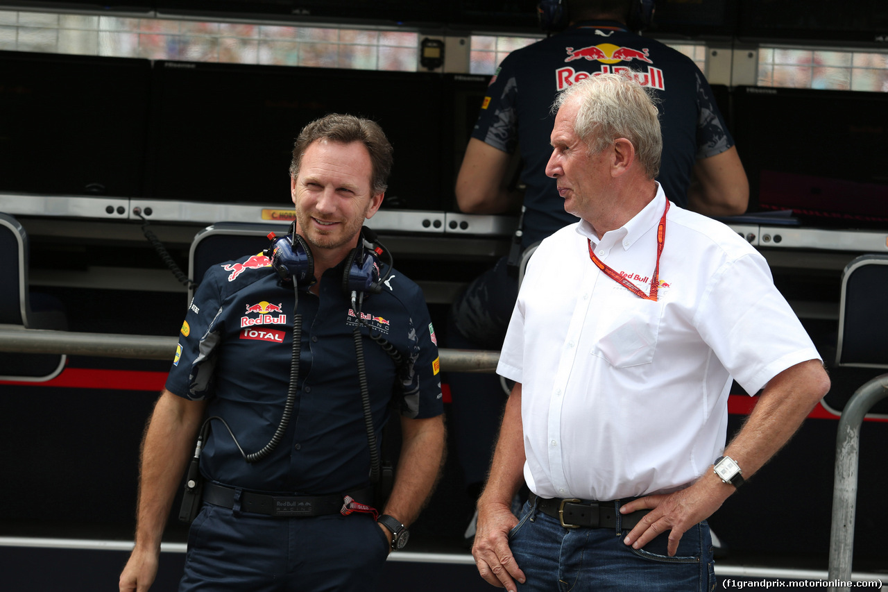 GP GERMANIA, 31.07.2016 - Gara, Christian Horner (GBR), Red Bull Racing, Sporting Director e Helmut Marko (AUT), Red Bull Racing, Red Bull Advisor