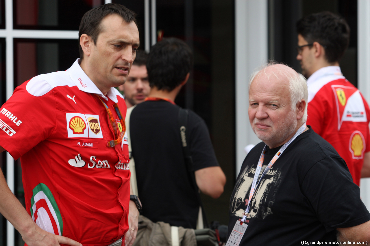 GP GERMANIA, 28.07.2016 - (L-R) Riccardo Adami (ITA) Ferrari Gara Engineer e Norbert Vettel (GER), father of Sebastian Vettel (GER) Ferrari SF16-H