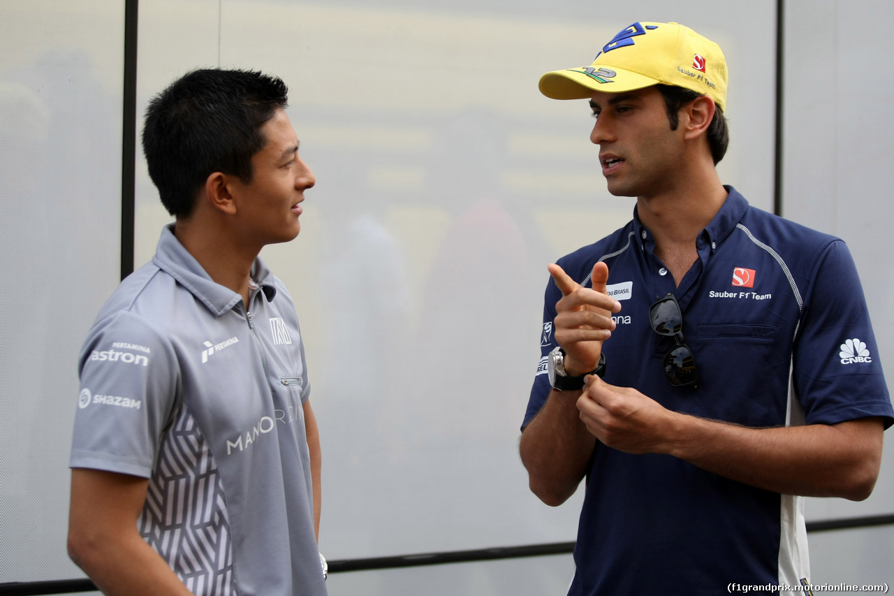 GP GERMANIA, 28.07.2016 - Rio Haryanto (IDN) Manor Racing MRT05 e Felipe Nasr (BRA) Sauber C34