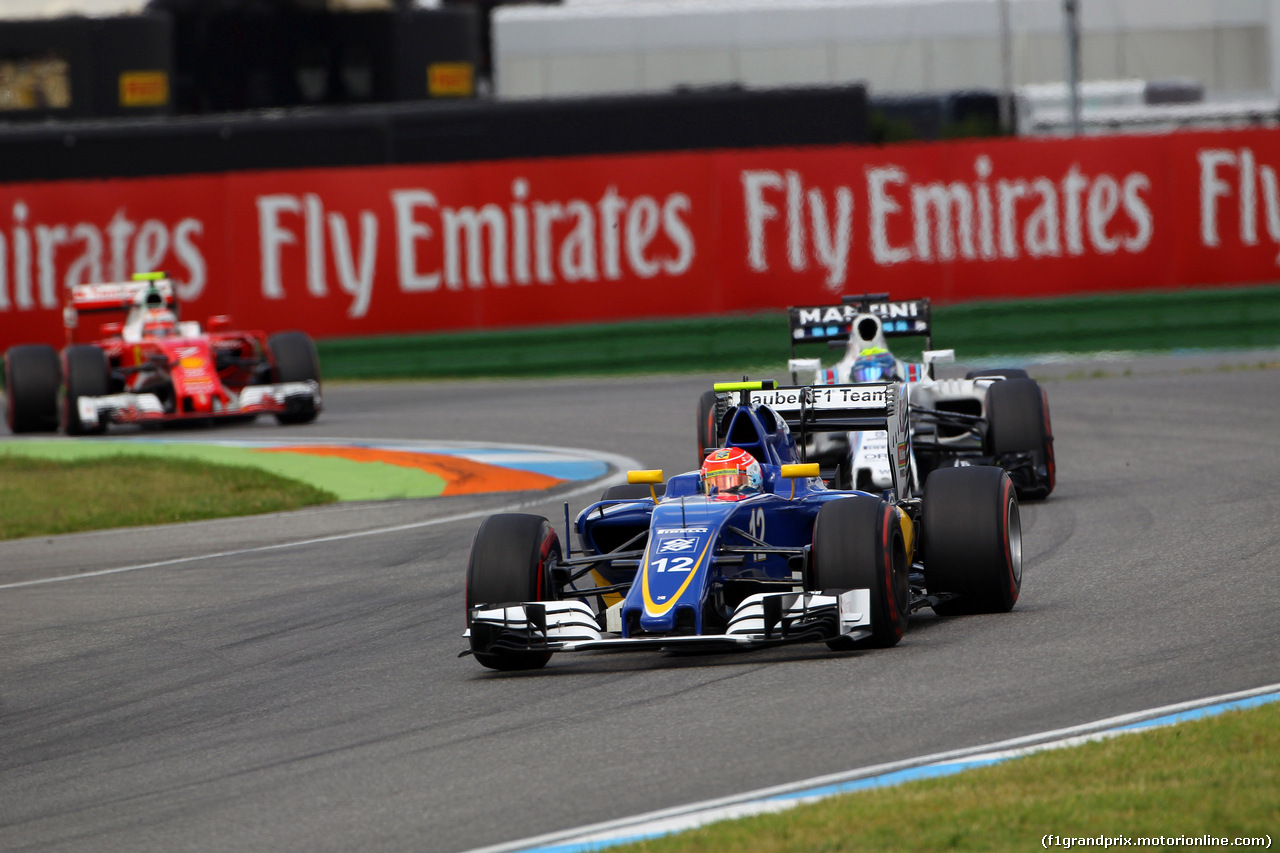 GP GERMANIA, 30.07.2016 - Prove Libere 3, Felipe Nasr (BRA) Sauber C34 davanti a Felipe Massa (BRA) Williams FW38