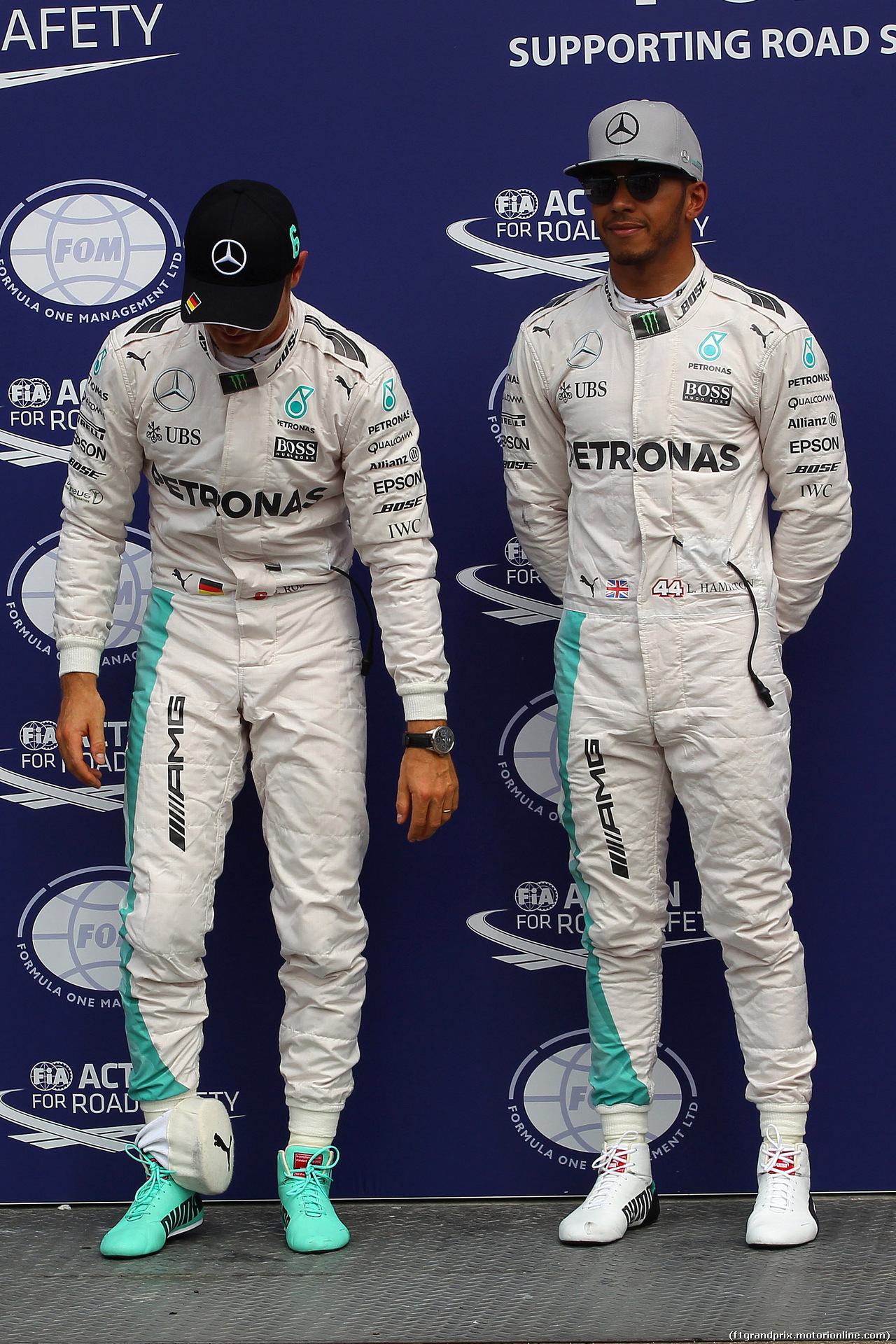 GP GERMANIA, 30.07.2016 - Qualifiche, Nico Rosberg (GER) Mercedes AMG F1 W07 Hybrid e Lewis Hamilton (GBR) Mercedes AMG F1 W07 Hybrid