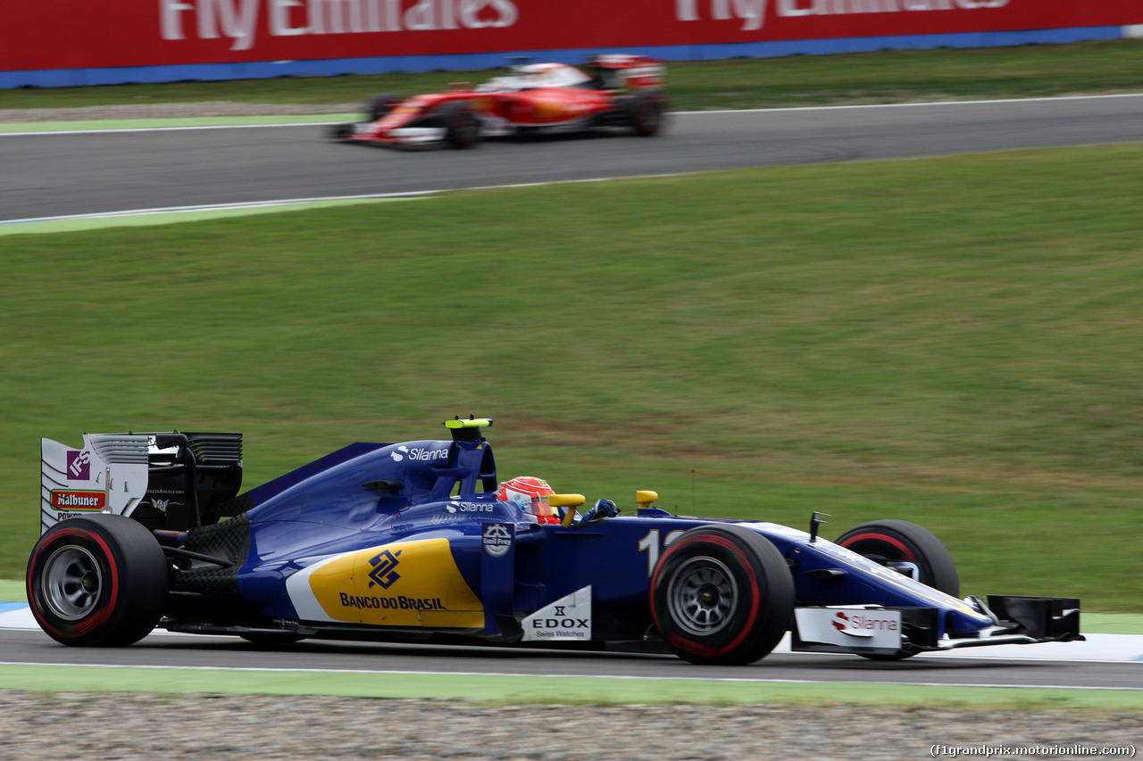 GP GERMANIA, 29.07.2016 - Prove Libere 1, Felipe Nasr (BRA) Sauber C34 e Sebastian Vettel (GER) Ferrari SF16-H