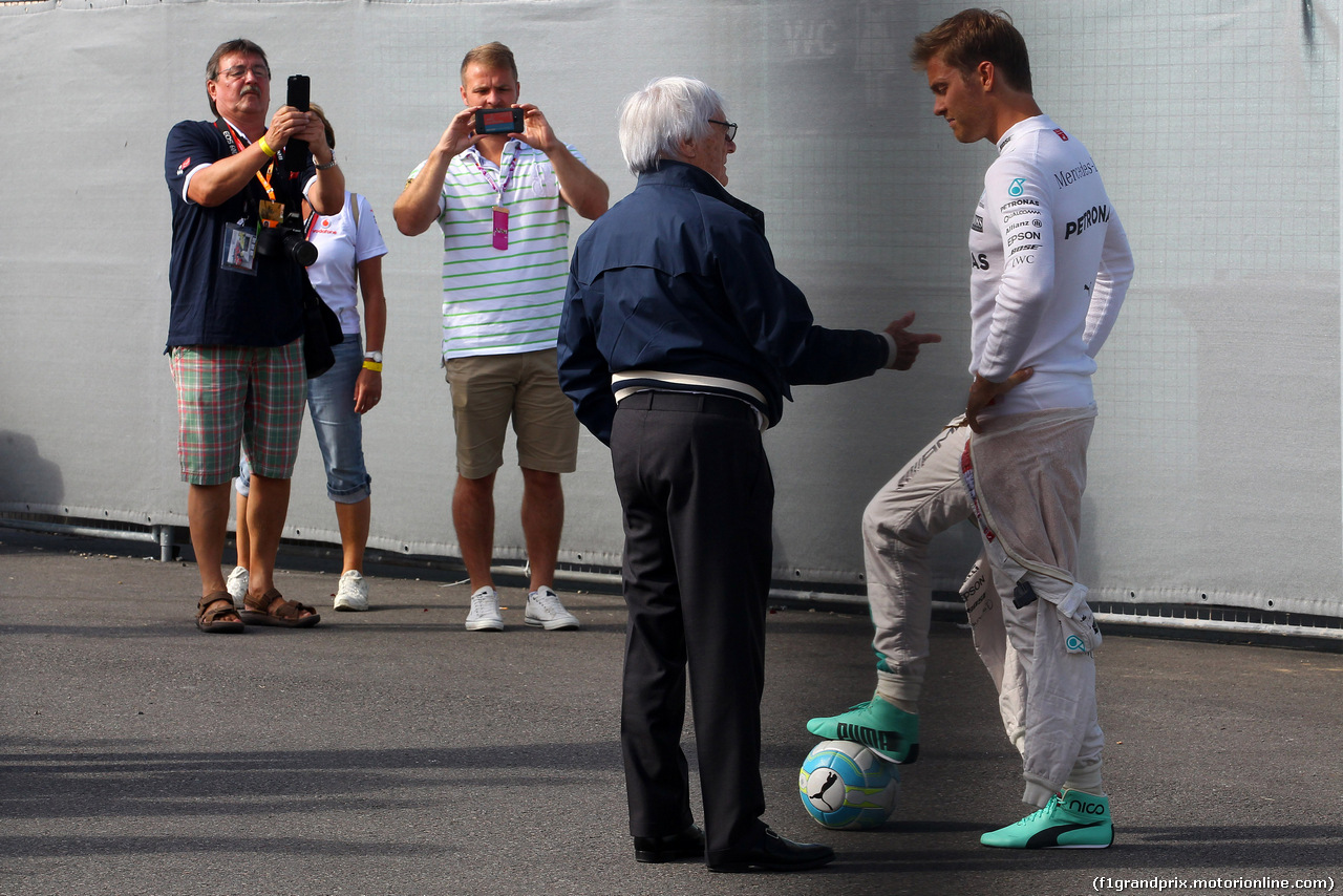 GP GERMANIA, 29.07.2016 - Prove Libere 1, Bernie Ecclestone (GBR), President e CEO of FOM e Nico Rosberg (GER) Mercedes AMG F1 W07 Hybrid