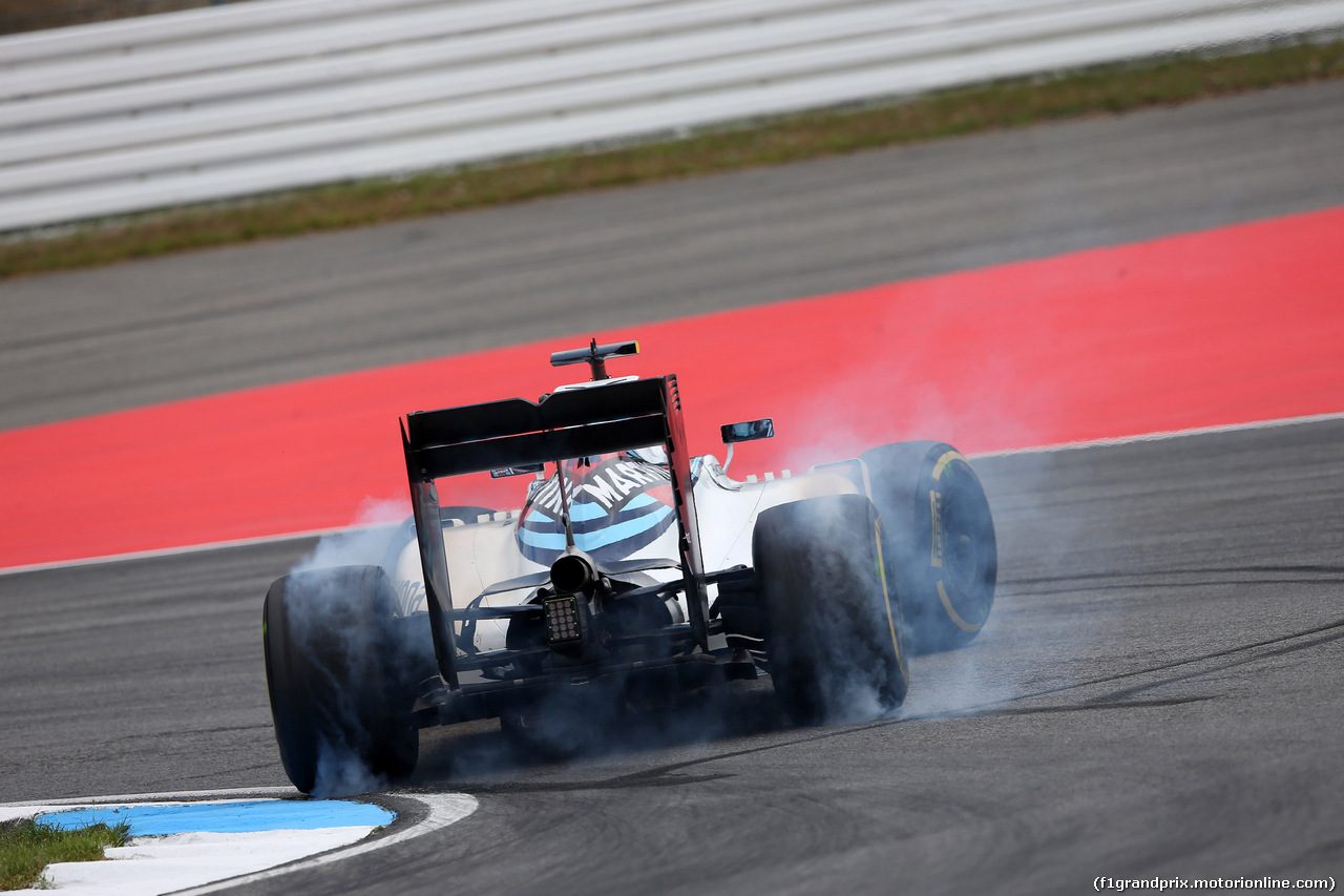 GP GERMANIA, 29.07.2016 - Prove Libere 1, Valtteri Bottas (FIN) Williams FW38 spins