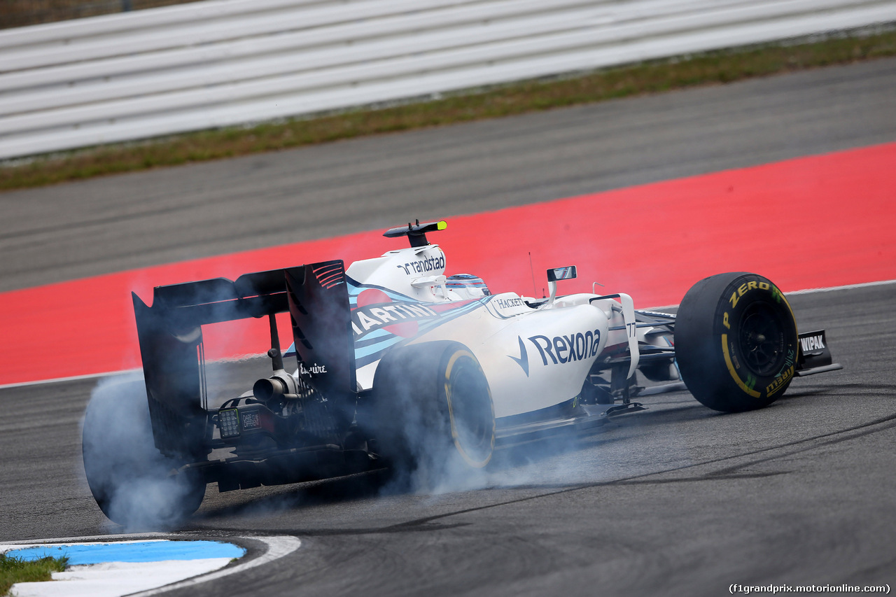 GP GERMANIA, 29.07.2016 - Prove Libere 1, Valtteri Bottas (FIN) Williams FW38 spins