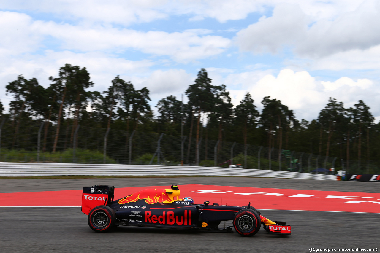 GP GERMANIA, 29.07.2016 - Prove Libere 2, Max Verstappen (NED) Red Bull Racing RB12