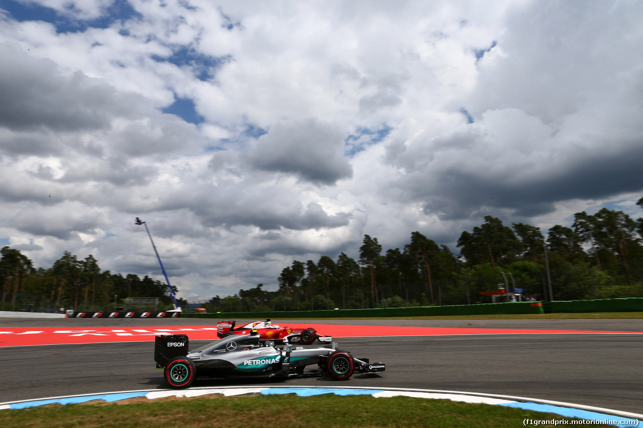 GP GERMANIA, 29.07.2016 - Prove Libere 2, Nico Rosberg (GER) Mercedes AMG F1 W07 Hybrid e Sebastian Vettel (GER) Ferrari SF16-H