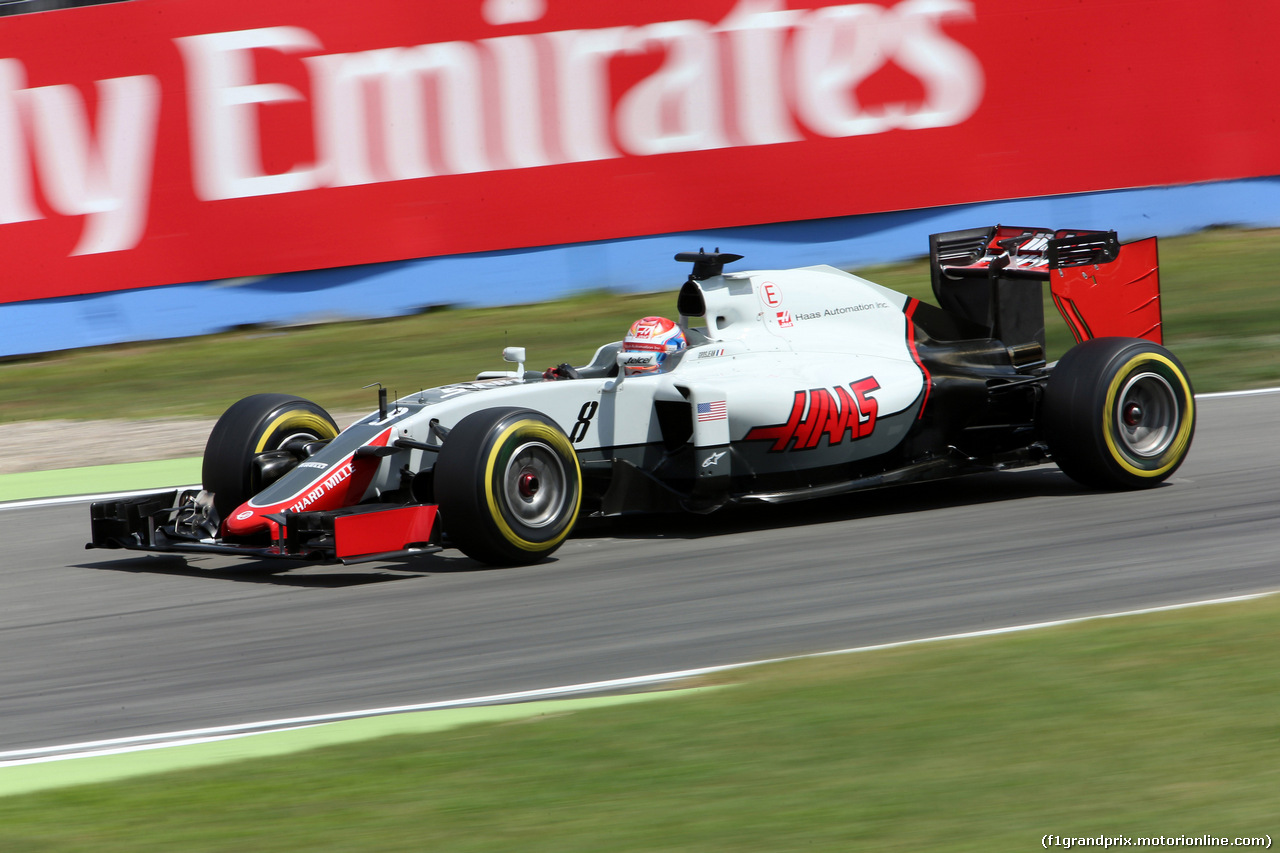 GP GERMANIA, 29.07.2016 - Prove Libere 2, Romain Grosjean (FRA) Haas F1 Team VF-16