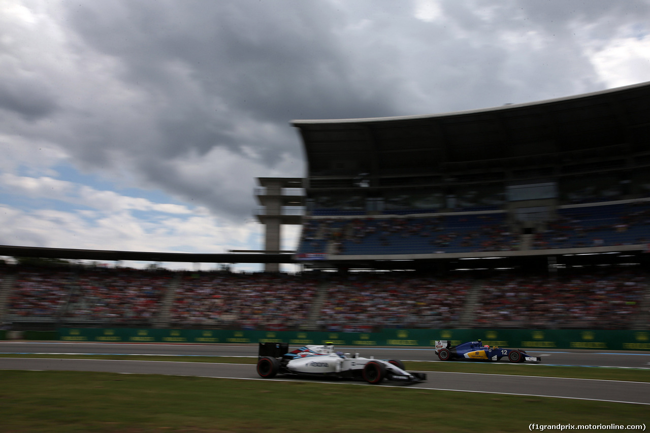 GP GERMANIA, 29.07.2016 - Prove Libere 2, Valtteri Bottas (FIN) Williams FW38 e Felipe Nasr (BRA) Sauber C34