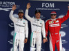 GP GIAPPONE, 08.10.2016 - Qualifiche, secondo Lewis Hamilton (GBR) Mercedes AMG F1 W07 Hybrid, Nico Rosberg (GER) Mercedes AMG F1 W07 Hybrid pole position e terzo Kimi Raikkonen (FIN) Ferrari SF16-H