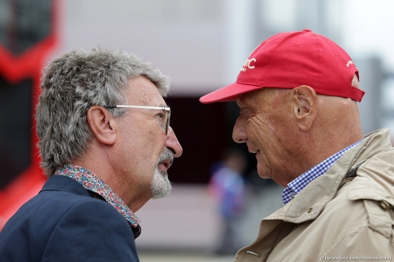 GP GRAN BRETAGNA, 09.07.2016 - Qualifiche, Eddie Jordan (GBR) e Nikki Lauda (AU), Mercedes