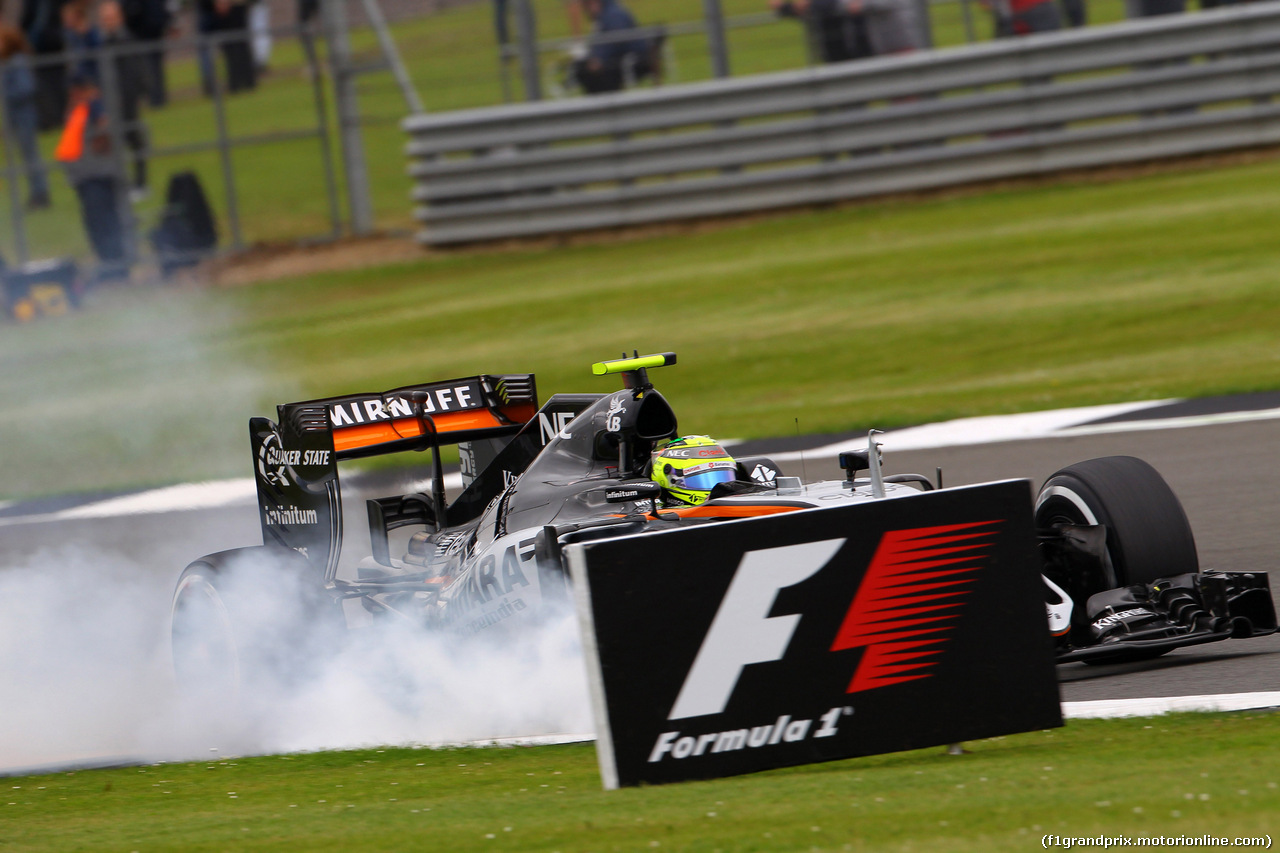GP GRAN BRETAGNA, 08.07.2016 - Prove Libere 1, Sergio Perez (MEX) Sahara Force India F1 VJM09