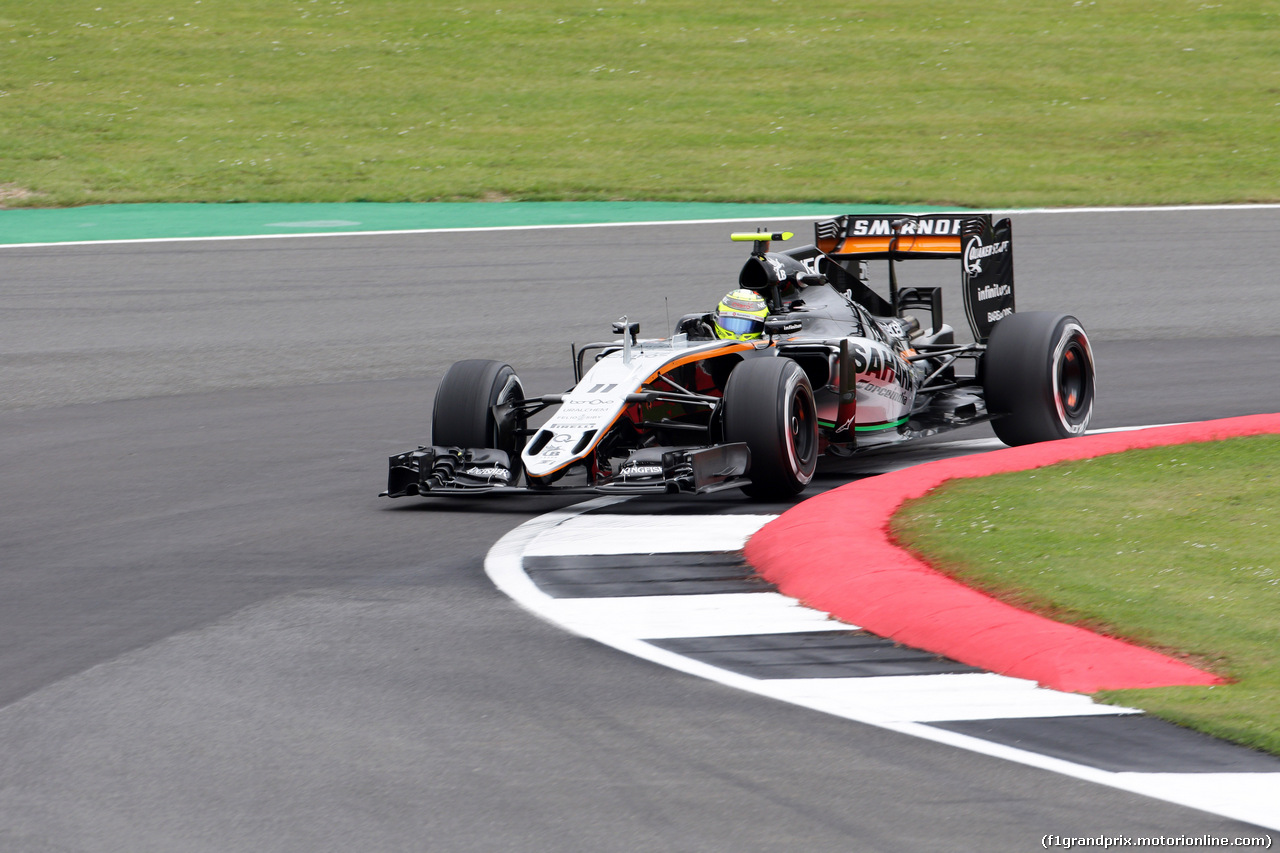 GP GRAN BRETAGNA, 08.07.2016 - Prove Libere 1, Sergio Perez (MEX) Sahara Force India F1 VJM09