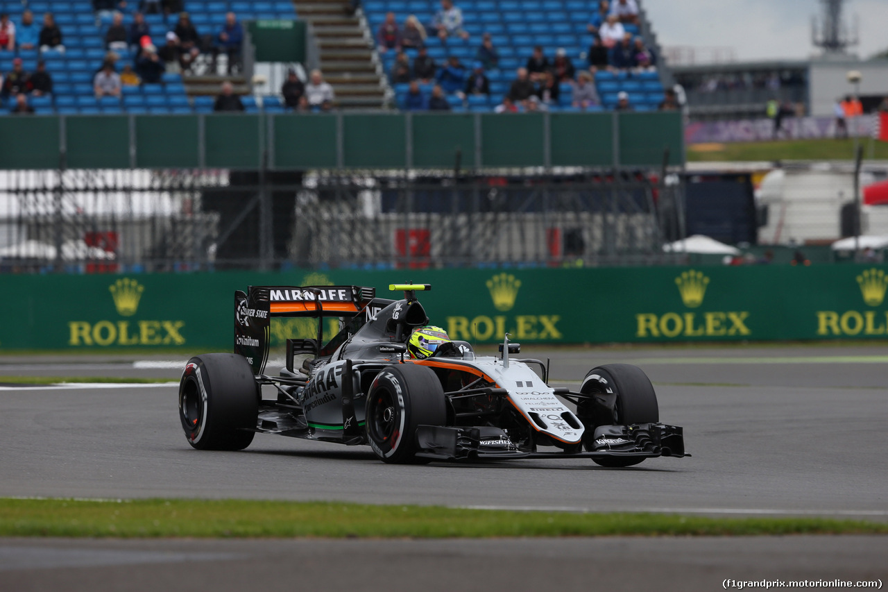 GP GRAN BRETAGNA, 08.07.2016 - Prove Libere 1, Sergio Perez (MEX) Sahara Force India F1 VJM09