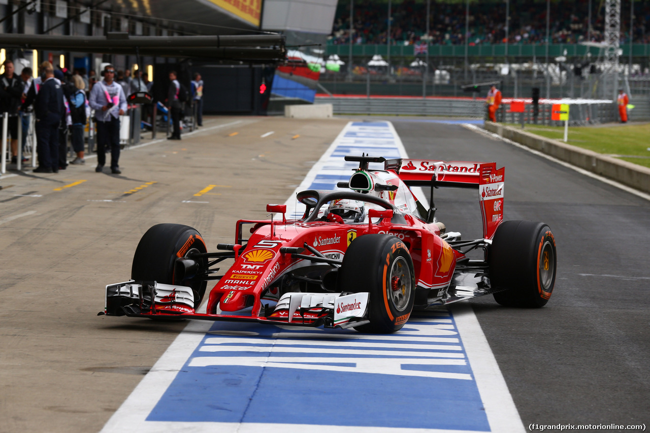 GP GRAN BRETAGNA, 08.07.2016 - Prove Libere 1, Sebastian Vettel (GER) Ferrari SF16-H with Halo cockpit cover.