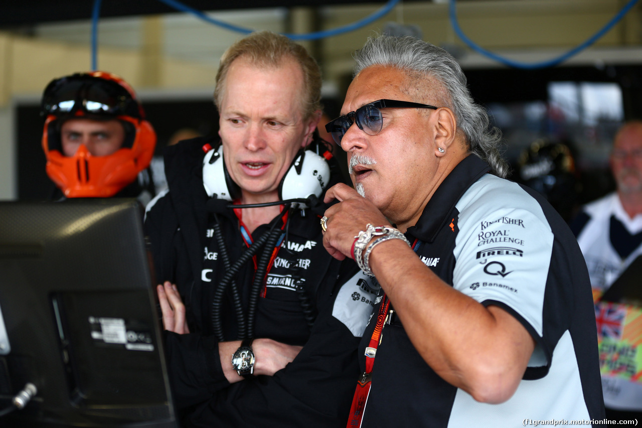 GP GRAN BRETAGNA, 08.07.2016 - Prove Libere 1, Vijay Mallya (IND), Chairman e Managine Director Force India