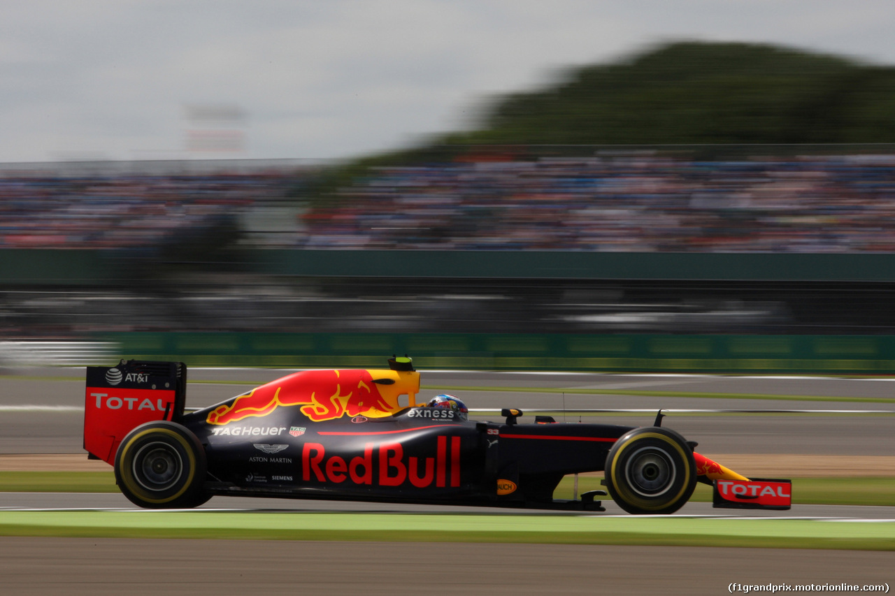 GP GRAN BRETAGNA, 08.07.2016 - Prove Libere 2, Max Verstappen (NED) Red Bull Racing RB12