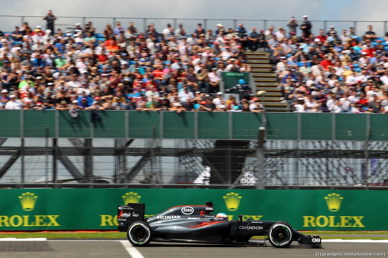 GP GRAN BRETAGNA, 08.07.2016 - Prove Libere 2, Fernando Alonso (ESP) McLaren Honda MP4-31
