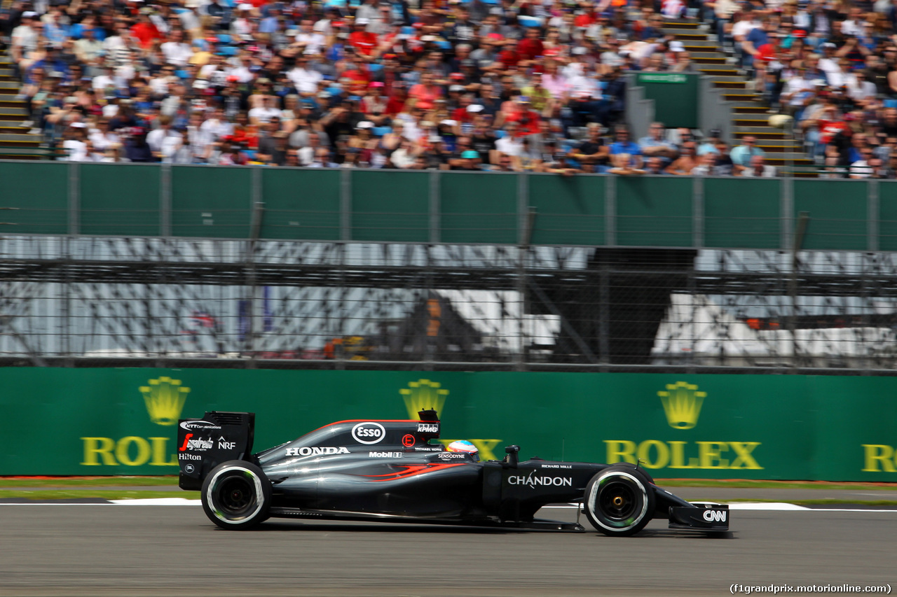 GP GRAN BRETAGNA, 08.07.2016 - Prove Libere 2, Fernando Alonso (ESP) McLaren Honda MP4-31