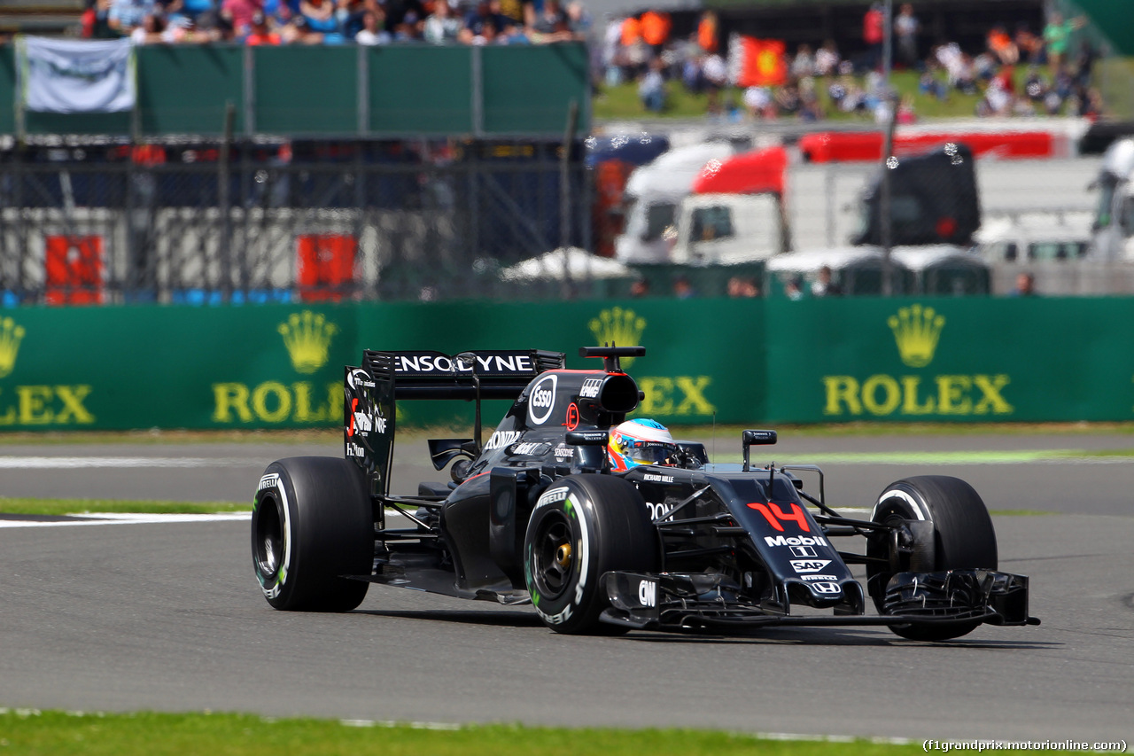 GP GRAN BRETAGNA, 08.07.2016 - Prove Libere 2, Fernando Alonso (ESP) McLaren Honda MP4-31