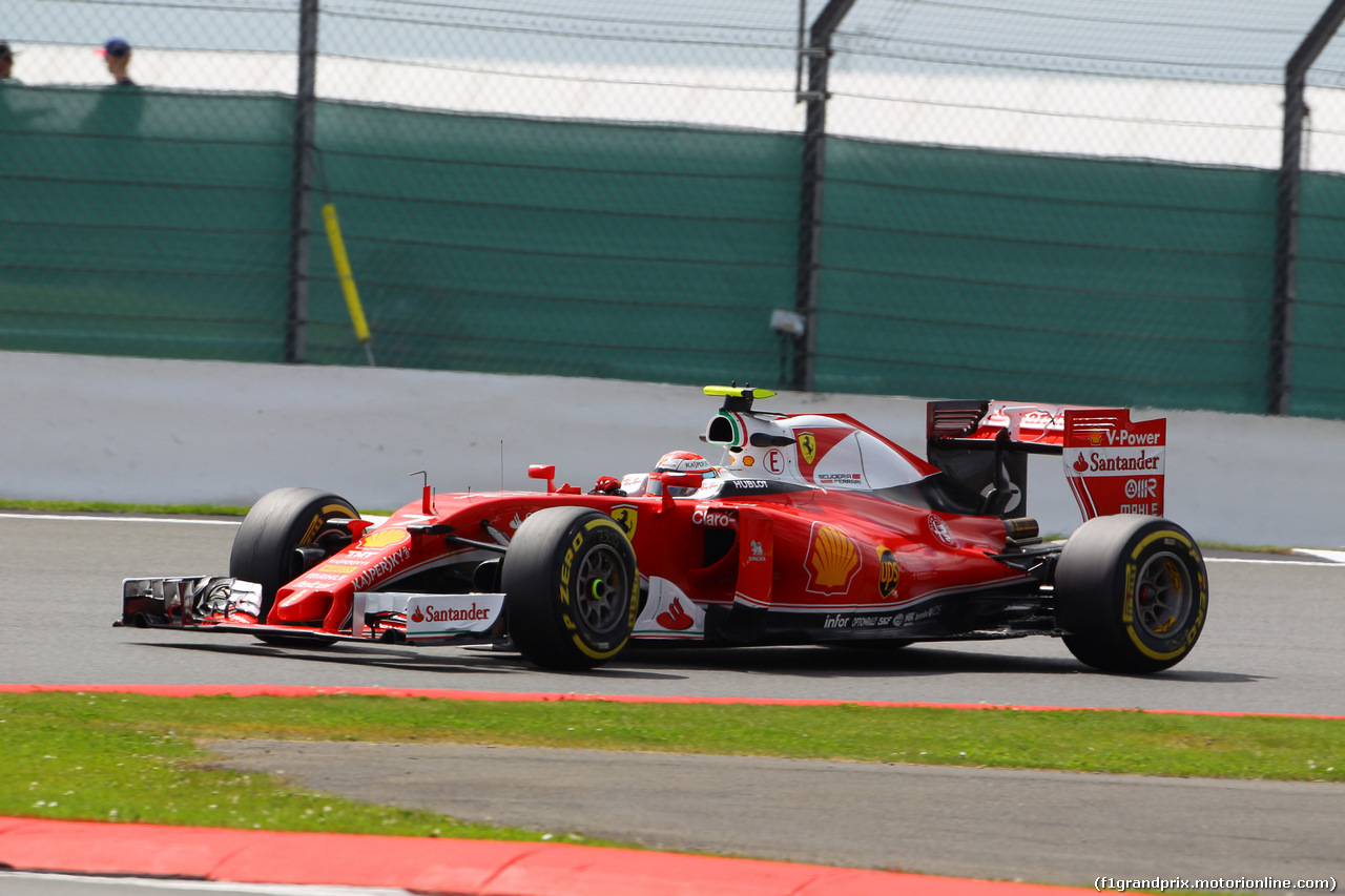 GP GRAN BRETAGNA, 08.07.2016 - Prove Libere 2, Kimi Raikkonen (FIN) Ferrari SF16-H