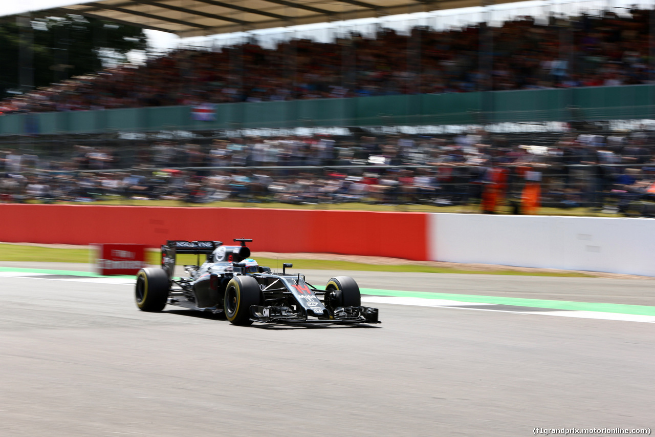 GP GRAN BRETAGNA, 08.07.2016 - Prove Libere 2, Fernando Alonso (ESP) McLaren Honda MP4-31