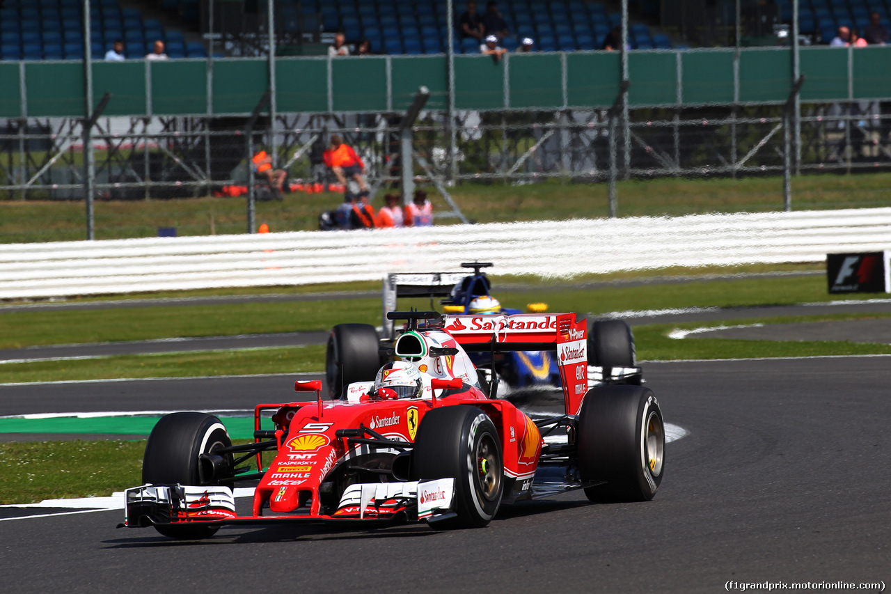 GP GRAN BRETAGNA, 08.07.2016 - Prove Libere 2, Sebastian Vettel (GER) Ferrari SF16-H e Marcus Ericsson (SUE) Sauber C34