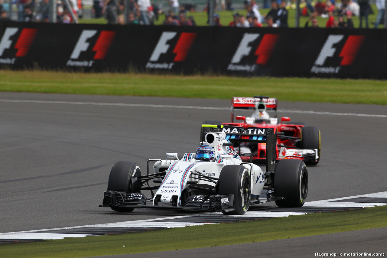 GP GRAN BRETAGNA, 08.07.2016 - Prove Libere 2, Valtteri Bottas (FIN) Williams FW38 e Sebastian Vettel (GER) Ferrari SF16-H