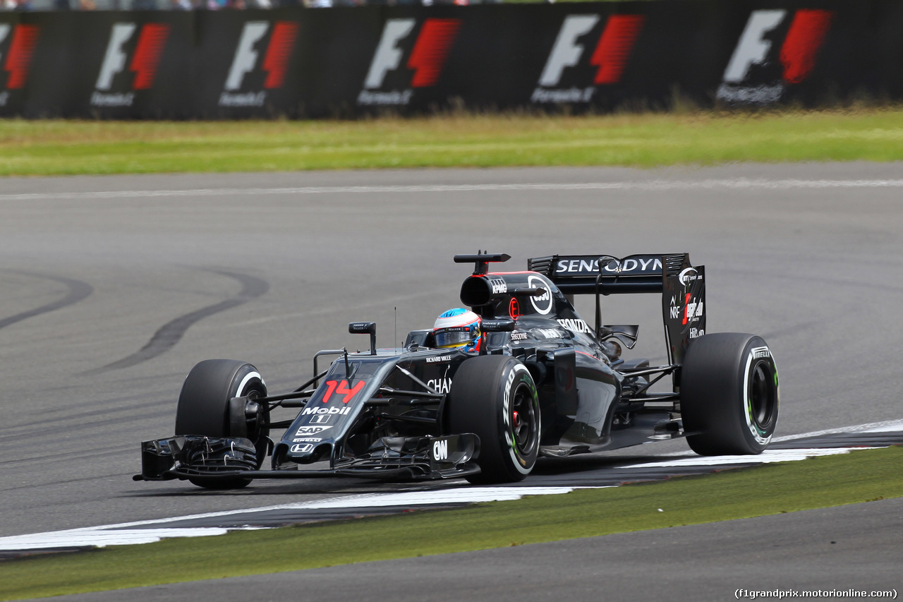GP GRAN BRETAGNA, 08.07.2016 - Prove Libere 2, Fernando Alonso (ESP) McLaren Honda MP4-31