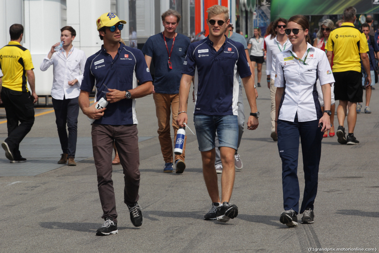 GP ITALIA, 04.09.2016 - Felipe Nasr (BRA) Sauber C34 e Marcus Ericsson (SUE) Sauber C34