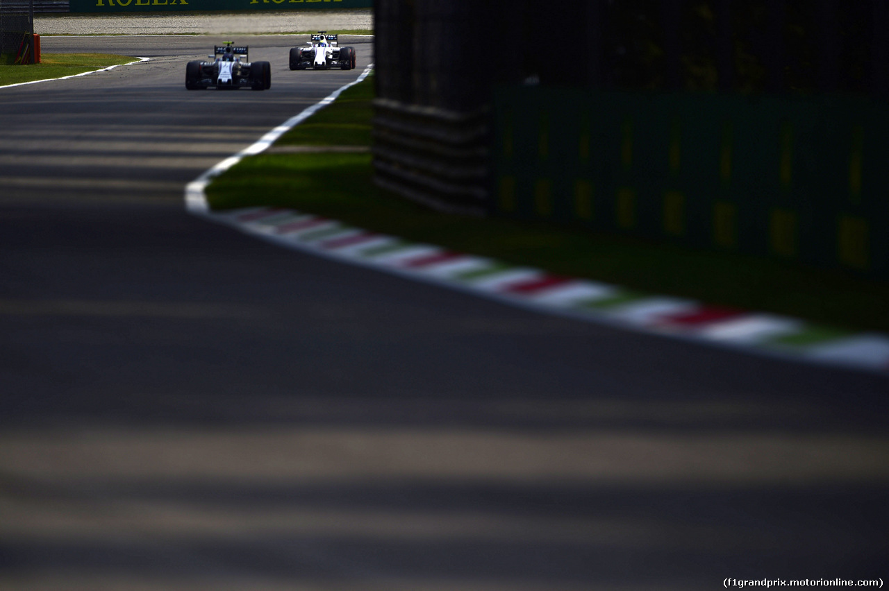 GP ITALIA, 03.09.2016 - Prove Libere 3, Valtteri Bottas (FIN) Williams FW38 e Felipe Massa (BRA) Williams FW38