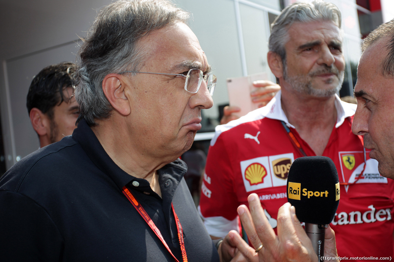 GP ITALIA, 03.09.2016 - Sergio Marchionne (ITA), Ferrari President e CEO of Fiat Chrysler Automobiles  e Maurizio Arrivabene (ITA) Ferrari Team Principal
