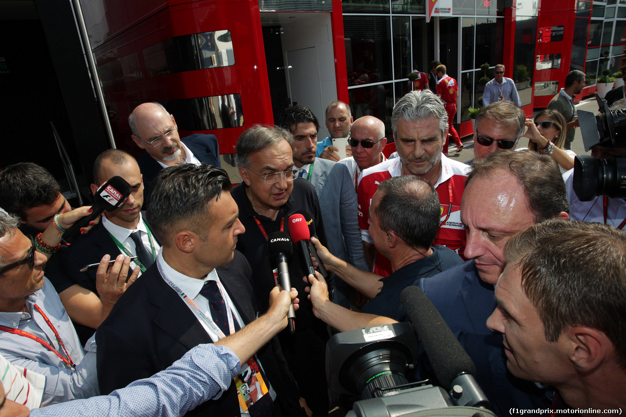 GP ITALIA, 03.09.2016 - Sergio Marchionne (ITA), Ferrari President e CEO of Fiat Chrysler Automobiles  e Maurizio Arrivabene (ITA) Ferrari Team Principal