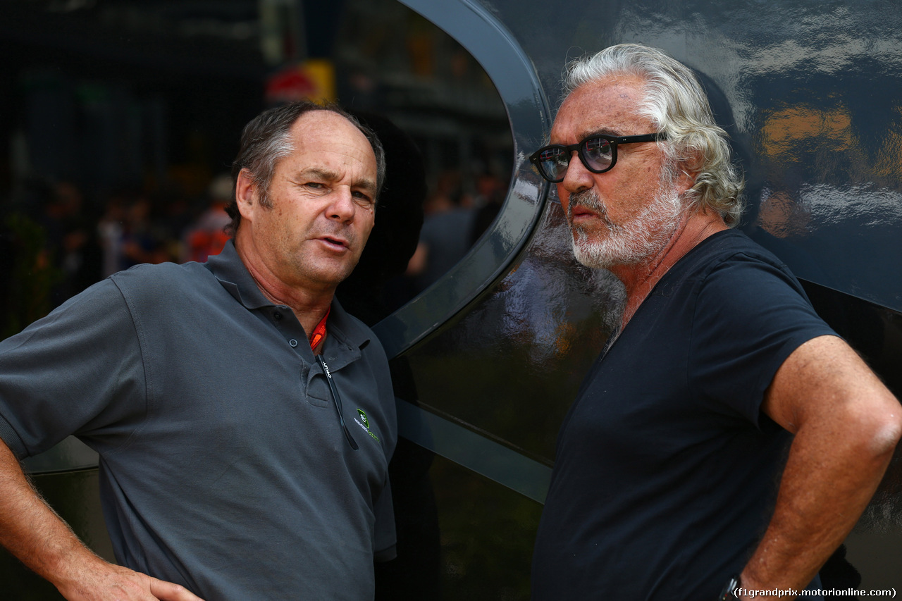 GP ITALIA, 03.09.2016 - Qualifiche, Gerard Berger (AUT) e Flavio Briatore (ITA)