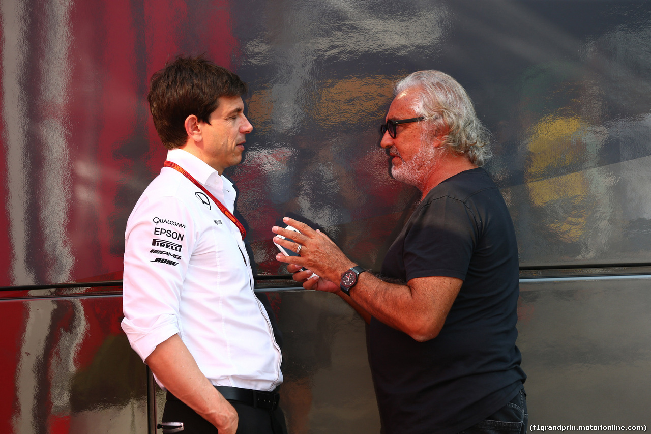 GP ITALIA, 03.09.2016 - Qualifiche, Toto Wolff (GER) Mercedes AMG F1 Shareholder e Executive Director e Flavio Briatore (ITA)
