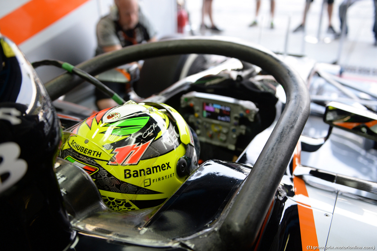 GP ITALIA, 02.09.2016 - Prove Libere 1, Sergio Perez (MEX) Sahara Force India F1 VJM09 with Halo cover.