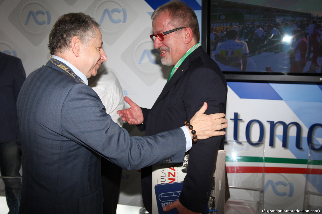 GP ITALIA, 02.09.2016 - Aci finalize Monza agreement with FOM, Jean Todt (FRA), President FIA e Roberto Maroni (ITA) Lombardia Region President