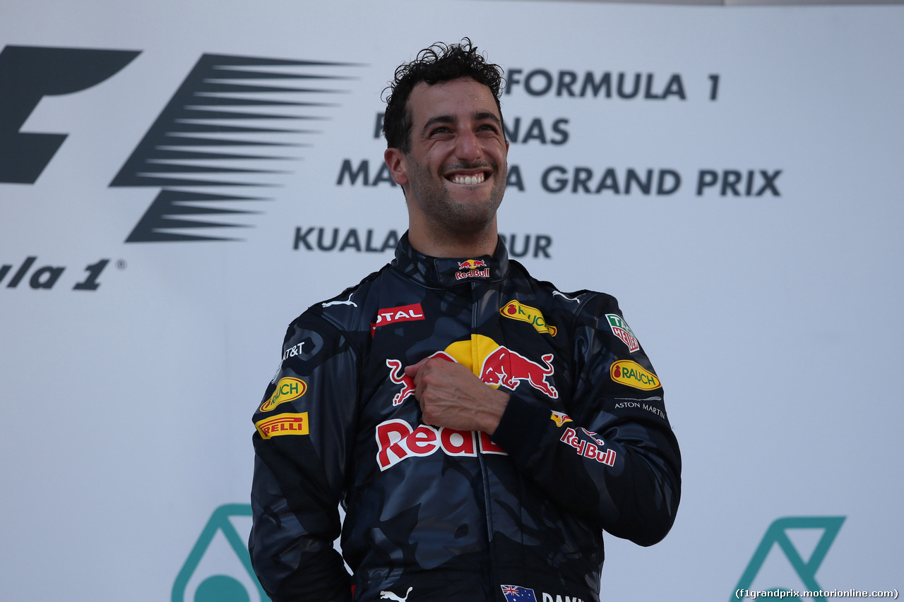 GP MALESIA, 02.10.2016 - Gara, Daniel Ricciardo (AUS) Red Bull Racing RB12 vincitore